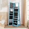 Costway 360degree Rotatable Jewelry Cabinet 2-in-1 Lockable Mirrored Organizer White/Black/Dark Brown/Gray/Blue/Pink/Purple/Dark Gray